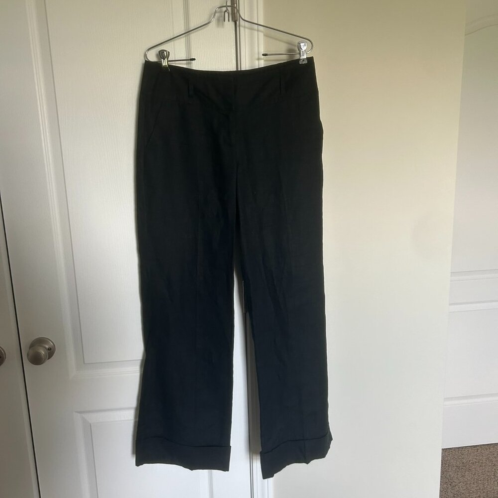 100% Linen, Lined Black Trousers